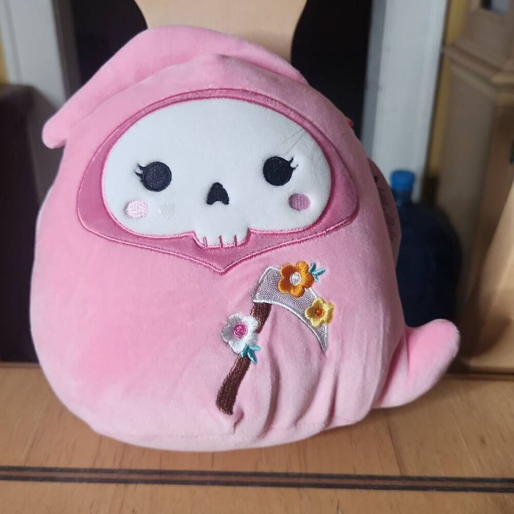Squishmallow Halloween Persephone pink grim reaper 7"plush